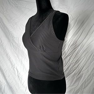 Black + White Striped Tank